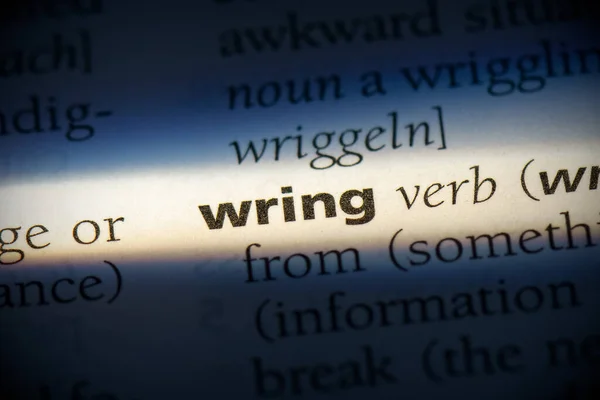 Wring Word Destacado Dicionário Close View — Fotografia de Stock
