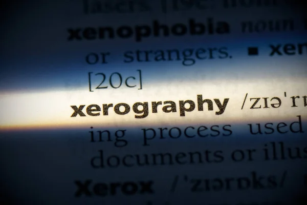 Xerography Word Highlighted Dictionary Close View — Stock Photo, Image