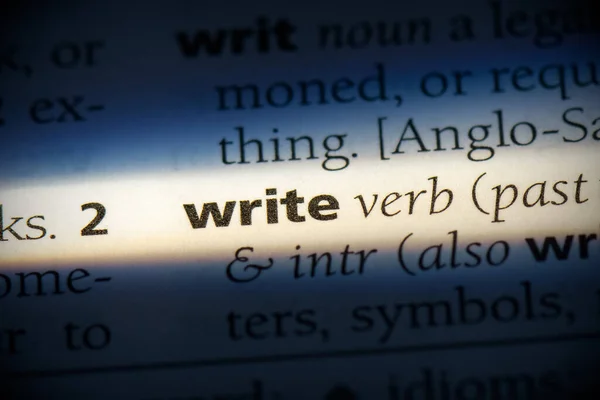 Write Word Τονίζεται Στο Λεξικό Close View — Φωτογραφία Αρχείου