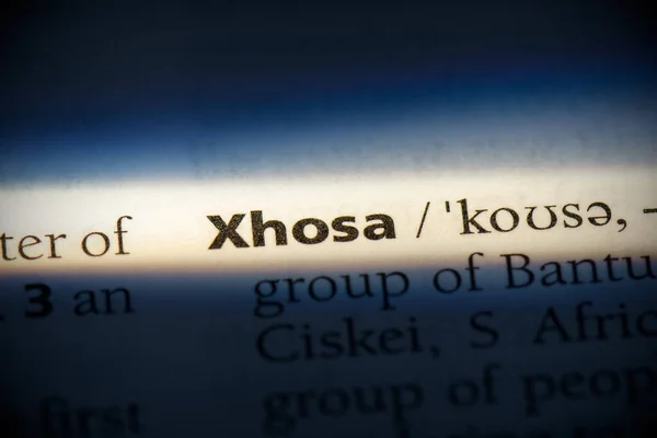 Sözlükte Vurgulanmış Xhosa Kelimesi Görünümü Kapat — Stok fotoğraf