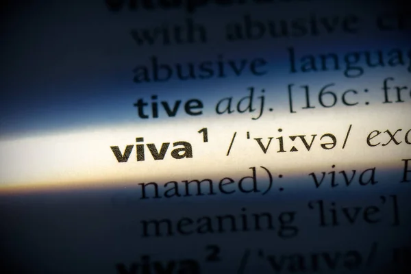 Viva Woord Gemarkeerd Woordenboek Van Dichtbij Bekijken — Stockfoto
