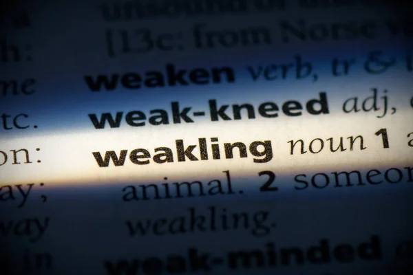 Weakling Word Highlighted Dictionary Close View — Stock Photo, Image