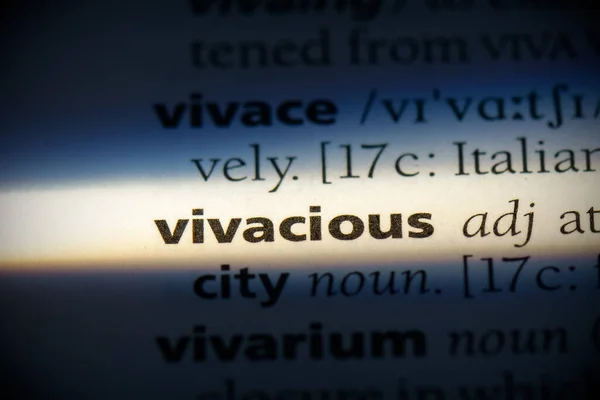 Vivacious Word Highlighted Dictionary Close View — Stock Photo, Image