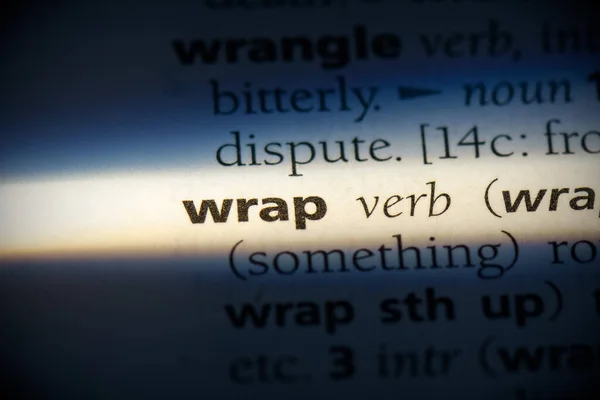 Wrap Word Destacado Dicionário Close View — Fotografia de Stock