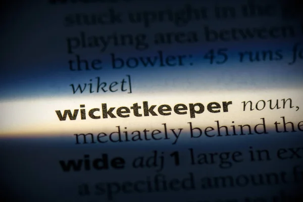 Wicketkeeper Woord Gemarkeerd Woordenboek Van Dichtbij Bekijken — Stockfoto