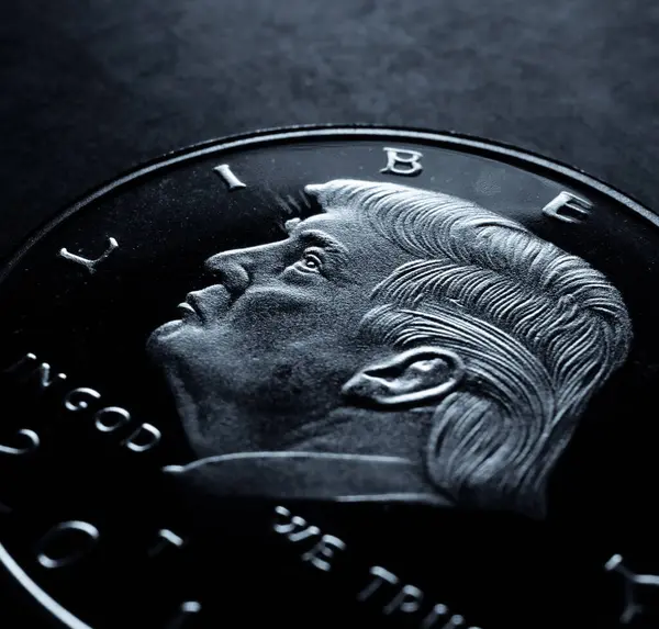 Donald Trump Moneda Cerca — Foto de Stock