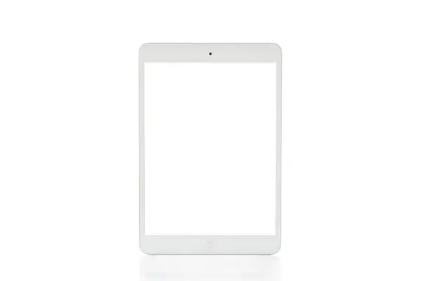 Witte Tablet Witte Achtergrond — Stockfoto