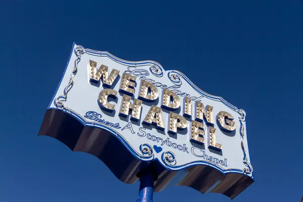 Las Vegas Nevada Usa Wedding Chapel Sign — Stock Photo, Image