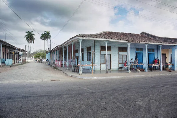 Wiejska Ulicznica Kuba Pochmurny Dzień — Zdjęcie stockowe
