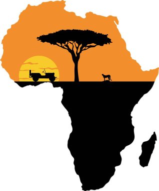 Beyaz arka planda izole edilmiş bir Afrika haritası