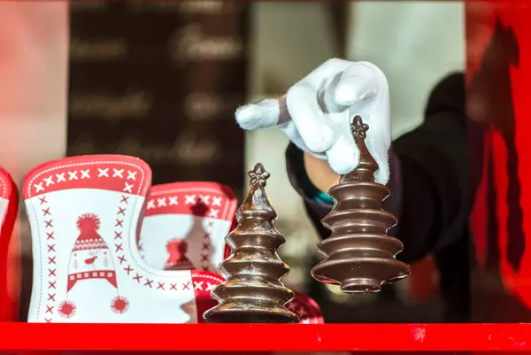 Choklad Julgranar Närbild — Stockfoto