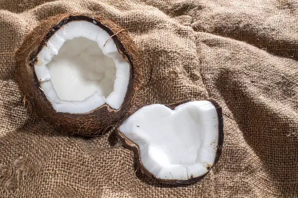 Coconut Burlap Close — 图库照片