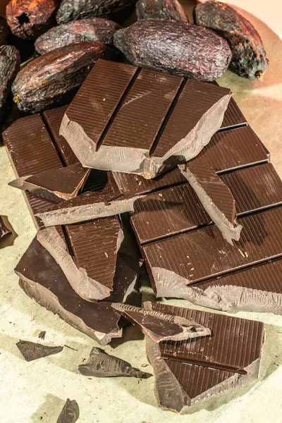 Chocolate Bar Esmagado Close — Fotografia de Stock