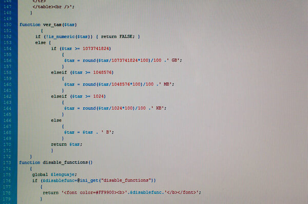 Php web programming close-up view