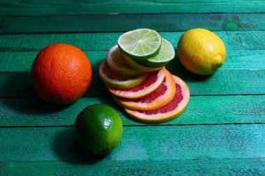 farklı narenciye meyveleri, yakın çekim 