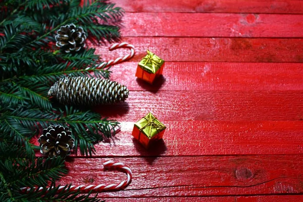 カラフルなクリスマスの装飾 冬休み 季節の背景 — ストック写真