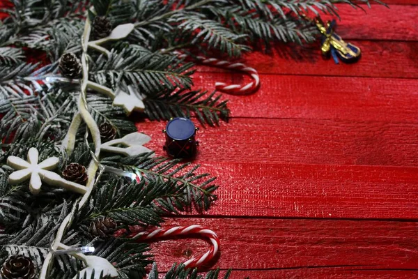 Krásné Vánoční Ozdoby Koncept Zimních Prázdnin — Stock fotografie