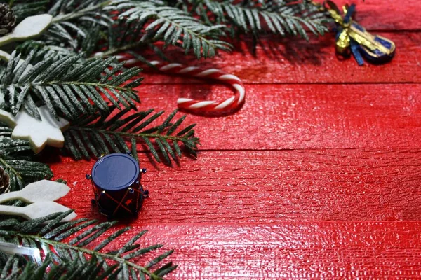 Decoración Navidad Colorida Vacaciones Invierno Fondo Estacional —  Fotos de Stock