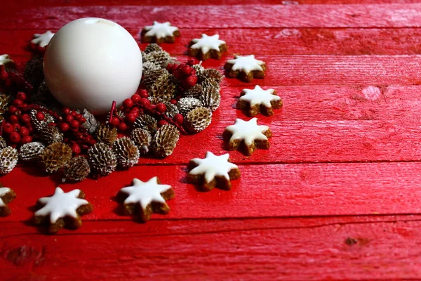 Decoração Natal Colorida Férias Inverno Fundo Sazonal — Fotografia de Stock