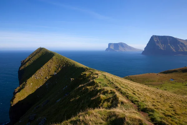 Kallur Vuurtoren Wandelpad Kalsoy Island Faeröer Eilanden — Stockfoto