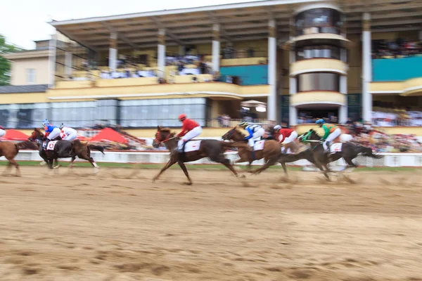 Horse Racing Abstract Background Blurred Contours — Stockfoto