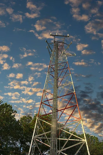 Torre Transmissão Vista Panorâmica — Fotografia de Stock