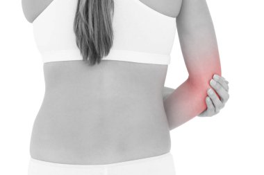 dirsek ağrısı uygun bir kadınla bölümünü orta arka görünüm