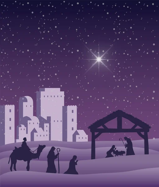 Nativity Scene Starry Sky — Stock Photo, Image