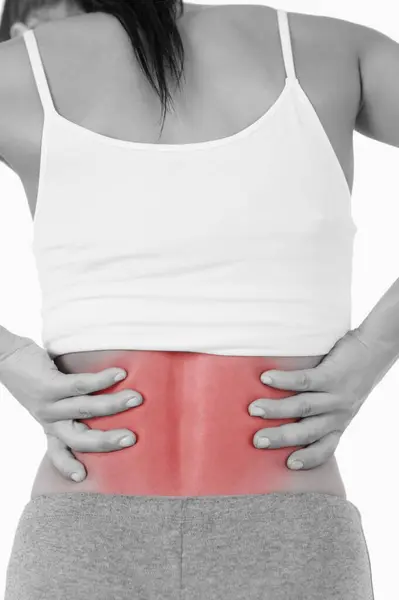 Back View Female Back Pain — Stock Photo, Image