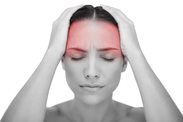 強い頭痛の種を持つ若い女性 — ストック写真