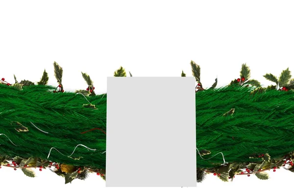 Fir Branch Kerstmis Decoratie Garland — Stockfoto