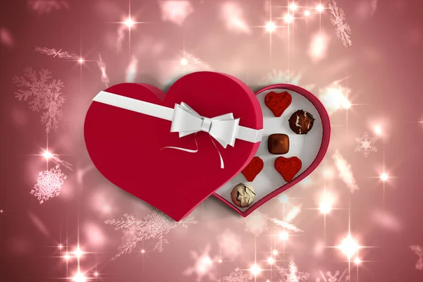 Image Composite Boîte Bonbons Forme Coeur — Photo