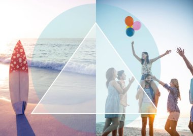 Plaj tatili fotoğrafına karşı şekil