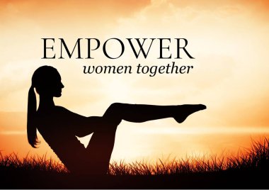 Yoga yapan kadının dijital bileşimi