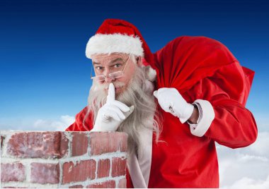 Bacanın arkasındaki Noel Baba 'nın dijital bileşimi