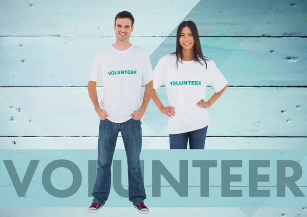 Glückliches Paar Von Freiwilligen — Stockfoto