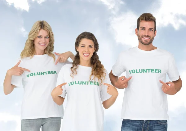 Grupo Voluntários Sorrindo — Fotografia de Stock