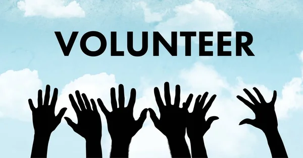 Mãos Para Cima Para Voluntariado — Fotografia de Stock