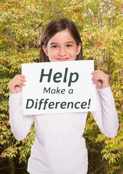 Child with sign help make a difference