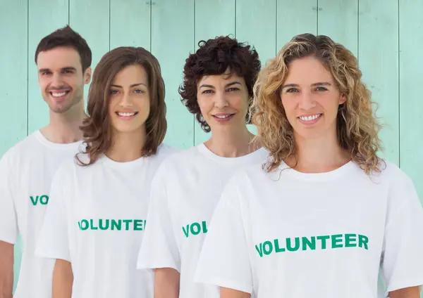 Group Volunteer Row — Stock Photo, Image
