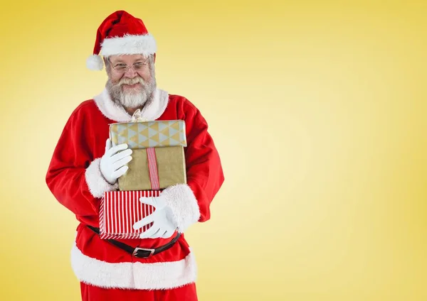 Composto Digital Santa Holding Apresenta — Fotografia de Stock