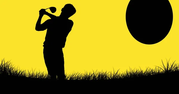 Digital Composite Man Playing Golf — Stock Photo, Image