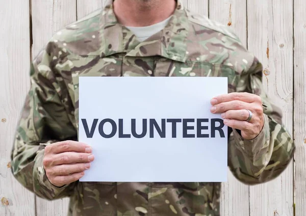 Military Sign Volunteer View — Stock Photo, Image