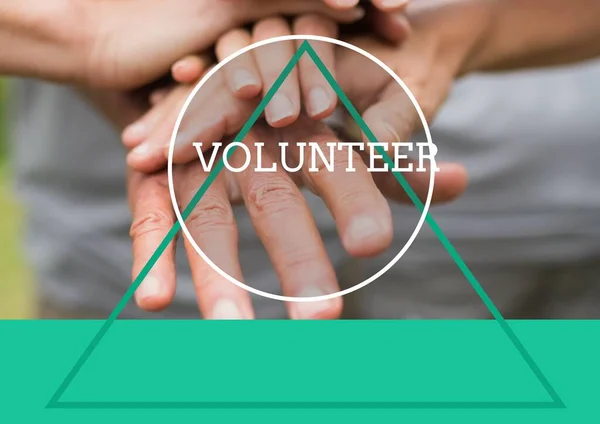 Ele Tutuşan Gönüllülerin Dijital Birleşimi — Stok fotoğraf