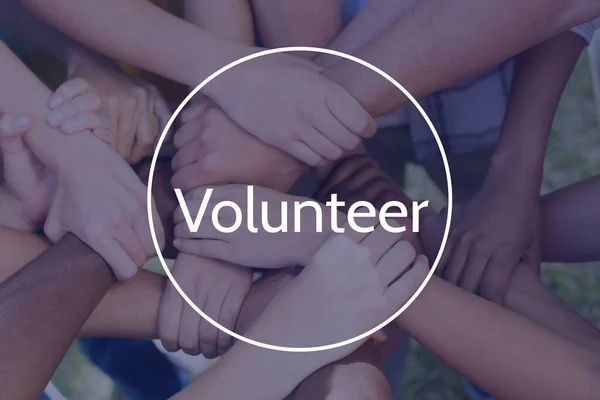 Ele Tutuşan Gönüllülerin Dijital Birleşimi — Stok fotoğraf