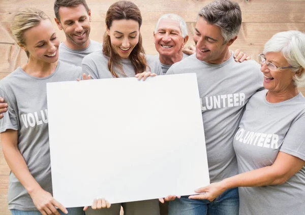 Composite Group Volunteers Holding Sign — Stock Photo, Image