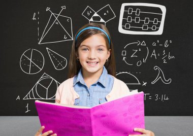 Tahtada kız okuma ile matematik denklemleri