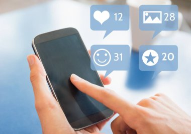 Uygulama baloncuğu simgeleri, telefonu tutma ve mesajlaşma
