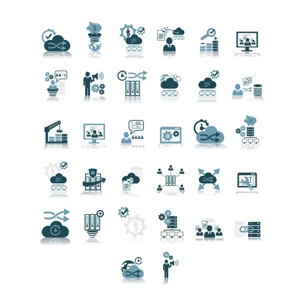 Various business thought process symbols