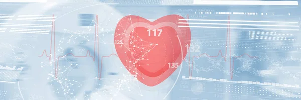 Composite image of application of heart rate 3d